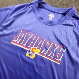 Kansas Jayhawks Rivalry Theads Shirt Blue Men's XL Short Sleeve